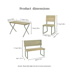 1:12 Outdoor Table & Chair Set Rustic Decor BJD Scene Figurine Summer Ornament