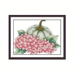 Cross Stitch Thread Cloth Embroidery Package Pumpkin Flowers Decoration