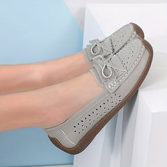 Women's Hollow Out Slip On Flat Shoes with Bowknot Details