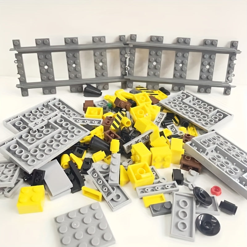 City Train Track Building Blocks Set with Signal Lights