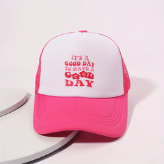 Rose Red Adjustable Trucker Hat Breathable Dad Hats For Women