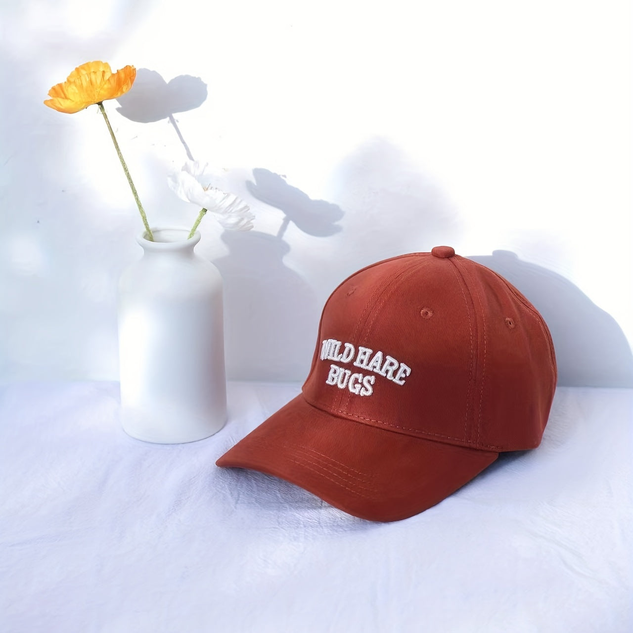 Embroidery Letter Duck Tongue Hat for Big Head Circumference