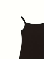 Toddler Girls Cat & Letter Cami Romper Jumpsuit