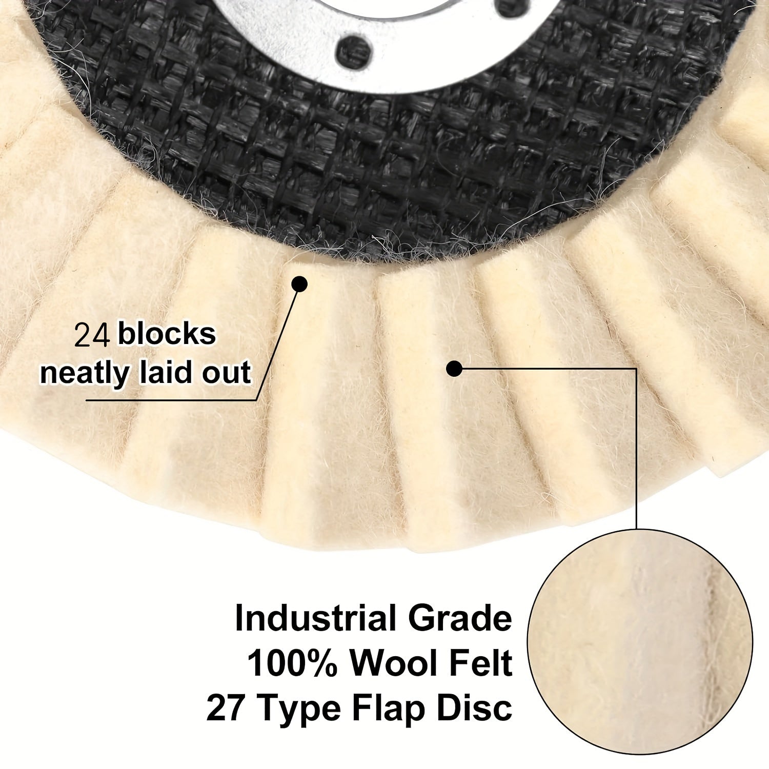Wool Felt Polishing Wheel for Angle Grinder, Very Fine Wheel