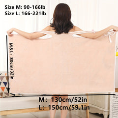 Quick Drying Coral Velvet Shower Skirt with Bow and Button
