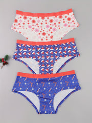 3 Pack Plus Size Christmas Panties Set Women's Plus