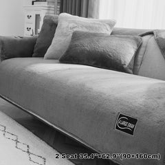 Rabbit Plush Sofa Slipcover Pet-Friendly Thick Protector Fuzzy Non-Slip Cover