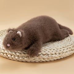 Realistic Snow Ferret Plush Stuffed Animal - Festive Soft Holiday Gift