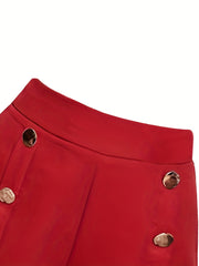 High Waist Button Decor Shorts for Summer