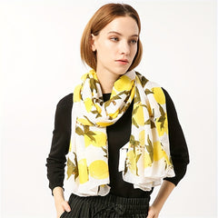 Lemon Print Scarf Boho Shawl Bandana