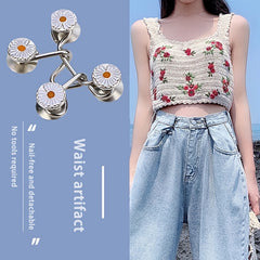 Daisy Pattern Safety Brooch Pin Buckle Minimalist Waist Tightener