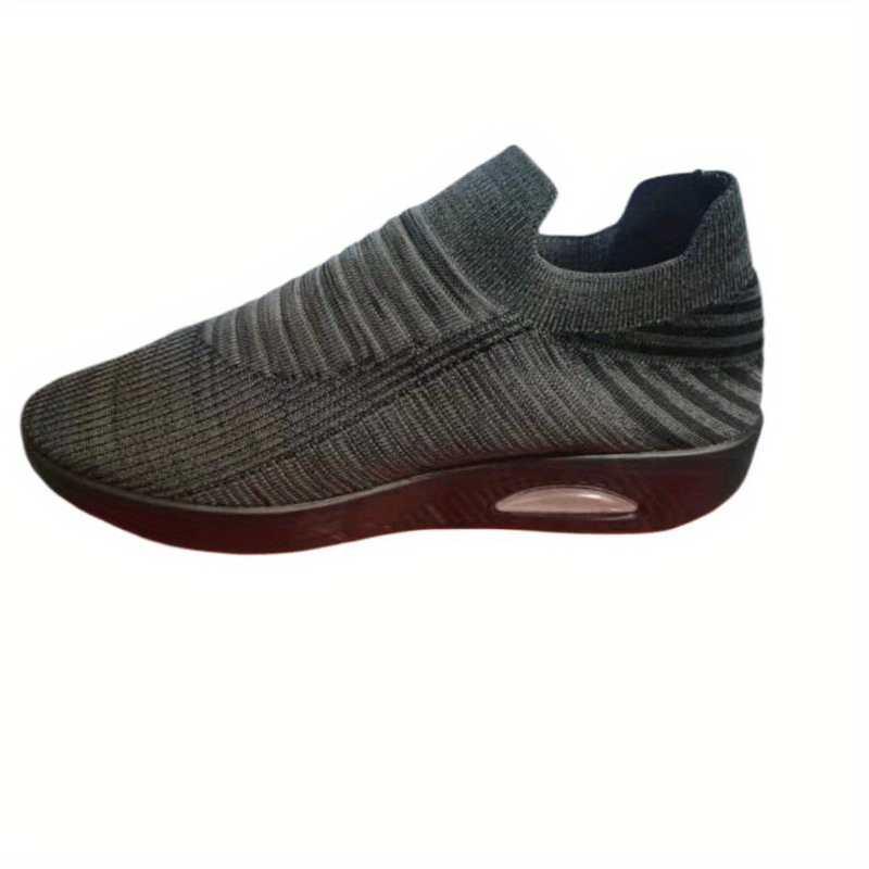 Women's Air Cushion Knit Sports Shoes Breathable Lace Up Low Top Running Shoes