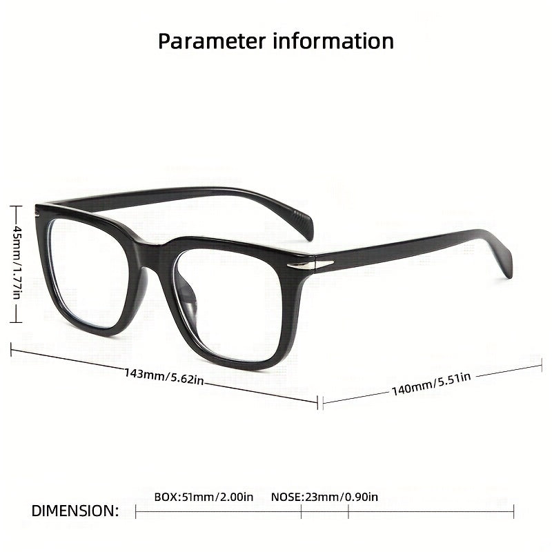 Square Anti Light Glasses Clear Lens for Women Men Teens