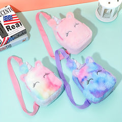 Kids Cartoon Plush Chest Bag Shoulder Bag Travel Backpack Girls