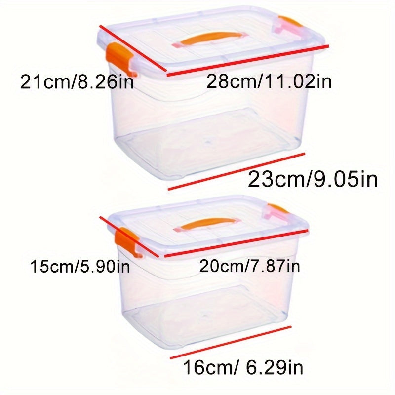 Transparent Plastic Storage Box With Handle Large Capacity