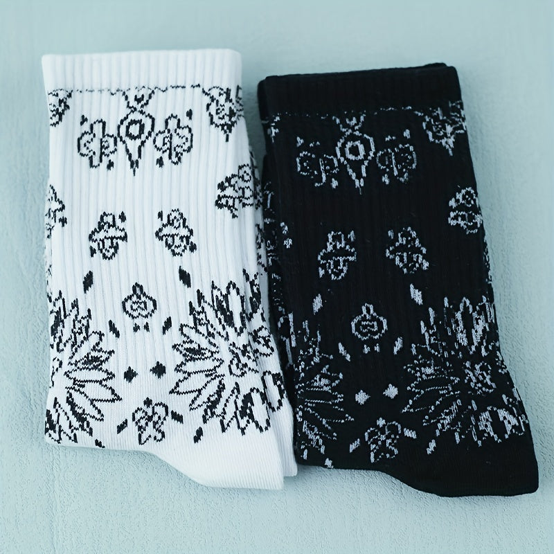 Geometric Pattern Mid Tube Socks for Women