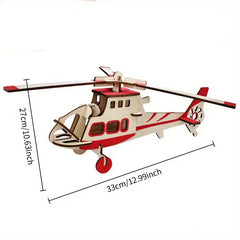 3D Wooden Airplane Model Puzzle Kit DIY Military Jet Educational Assembly Set