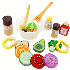 Wooden Toy Food Set for Kids' Toy Kitchen Accessories