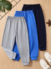 3pcs Boys Casual Comfortable Active Sweatpants Jogger Sports Pants