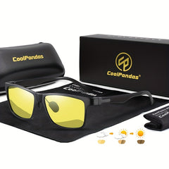 Carbon Fiber Photochromic Polarized Sunglasses Safe Driving Sun Glasses