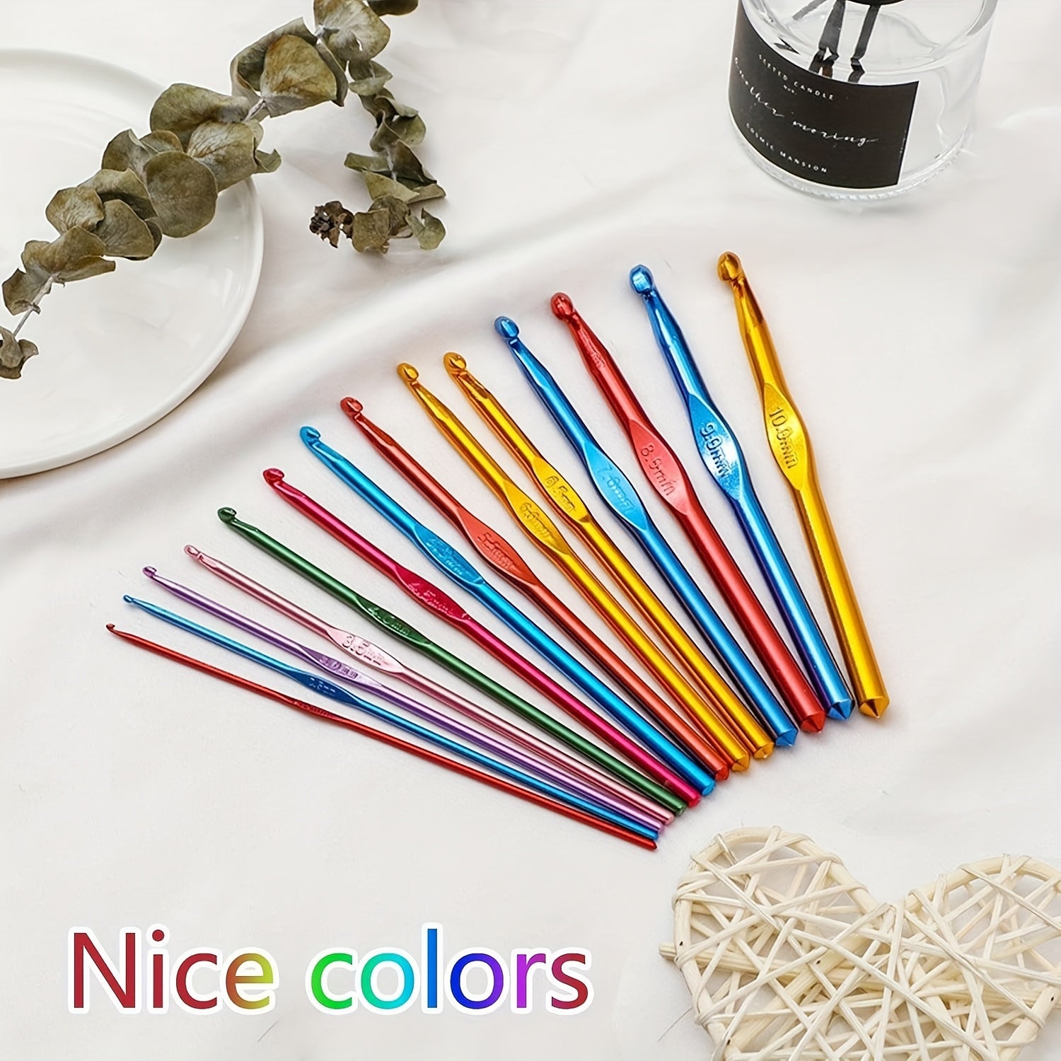 14pcs Aluminum Crochet Hooks Knitting Needles Kit for Knitter