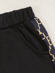 Boy's 2pc Crossbody Bag Print Sweatshirt & Sweatpants Set for Spring Fall