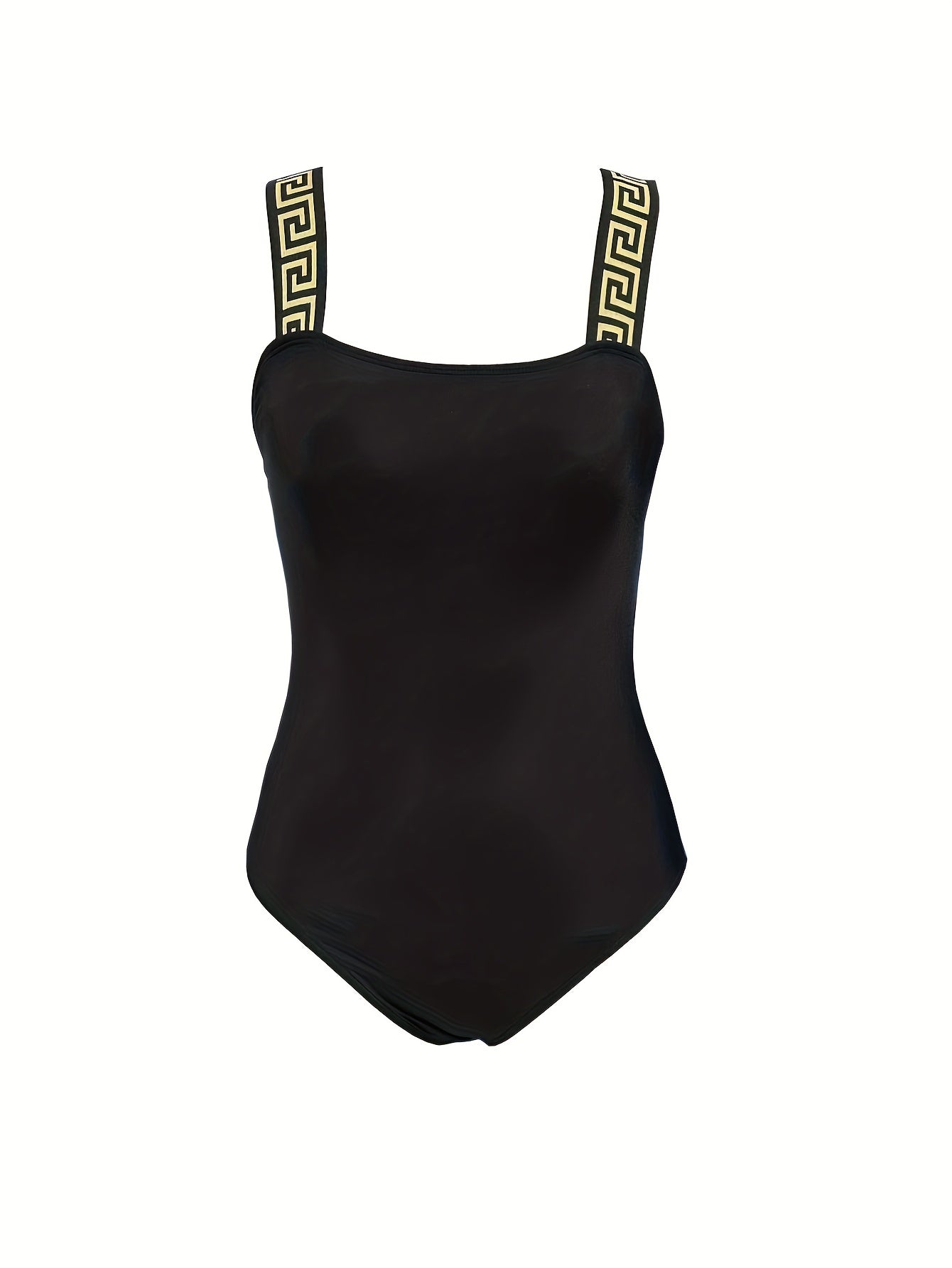 Geometric Print Backless One Piece Swimsuit High Cut Bathing Suit