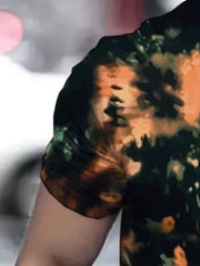 Men's Allover Print Sports Tee Casual Round Neck T-shirt