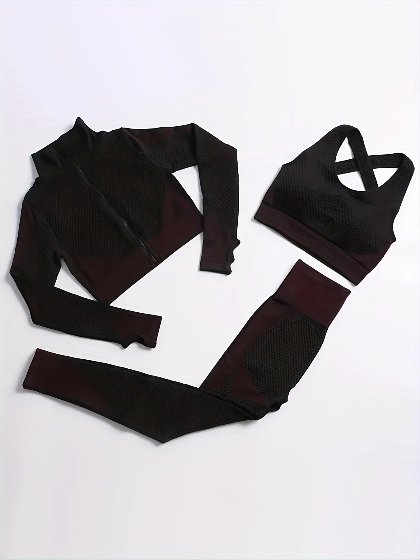 Ultimate Yoga Fitness Set: Seamless Top, Leggings, Sports Bra