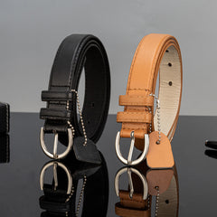2pcs Casual PU Belt with Nail Bead Chain Pendant for Women