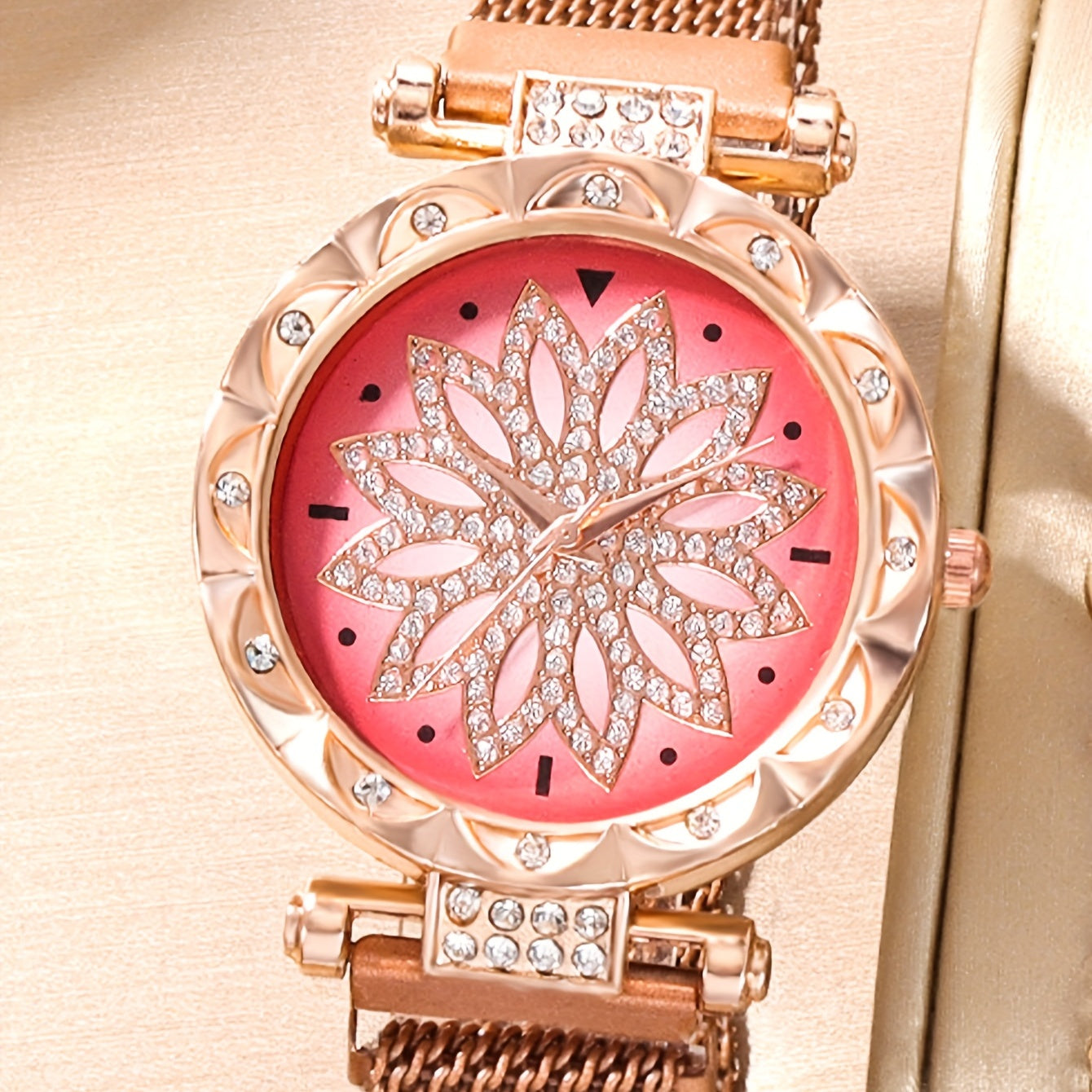 Student Digital Rhinestone Wrist Watch & 6pcs Bracelet Set