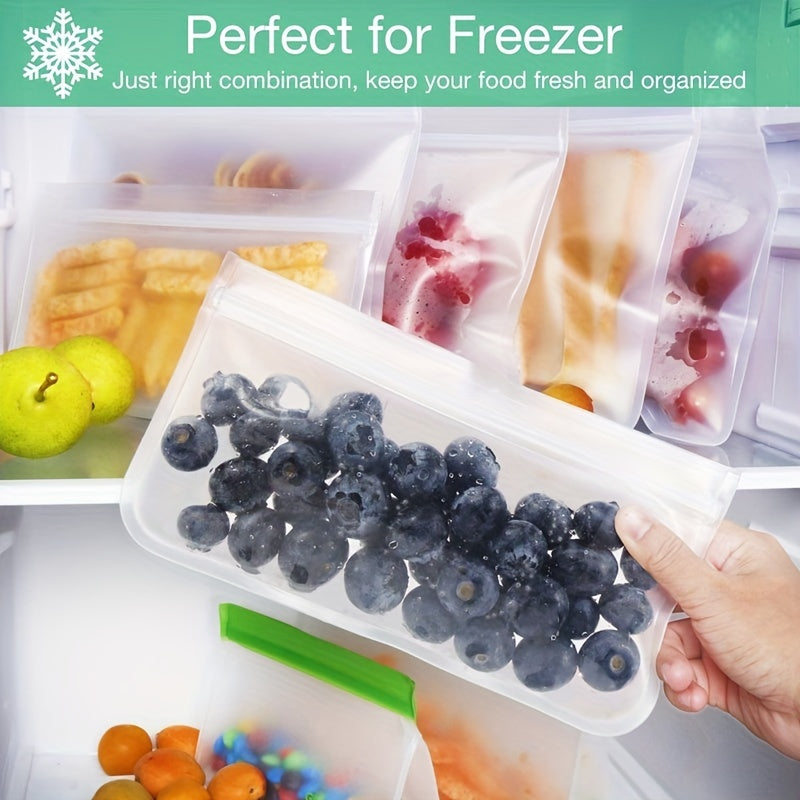 9pcs Silicone Food Storage Pouches Leak Proof BPA Self Sealing Bag