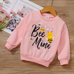 Girls Sweatshirt BEE MINE Graphic Long Sleeve Top Pullover Spring Fall