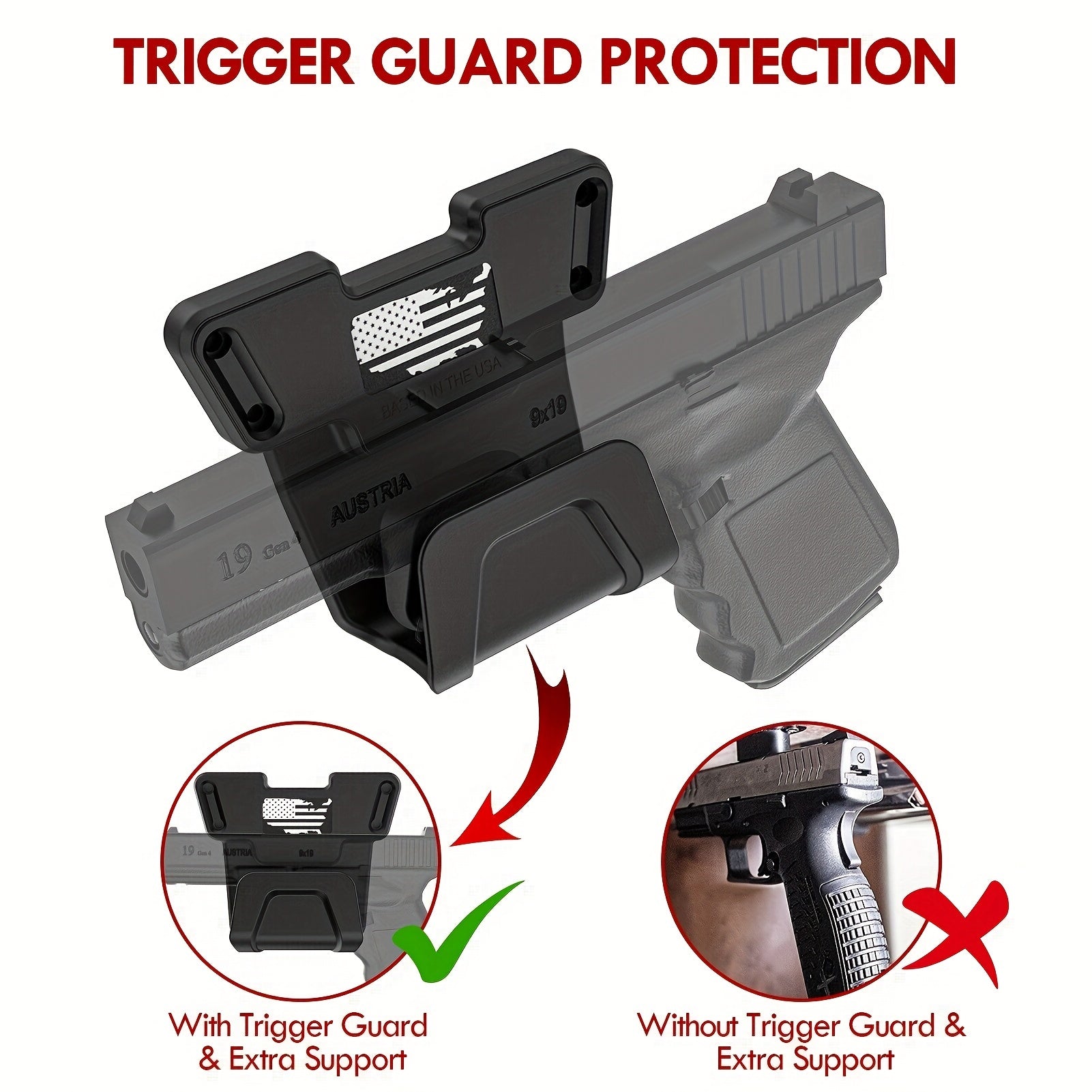 Quick Draw Magnetic Mount Safety Trigger Magnet for Vehicle Home Wall Desk