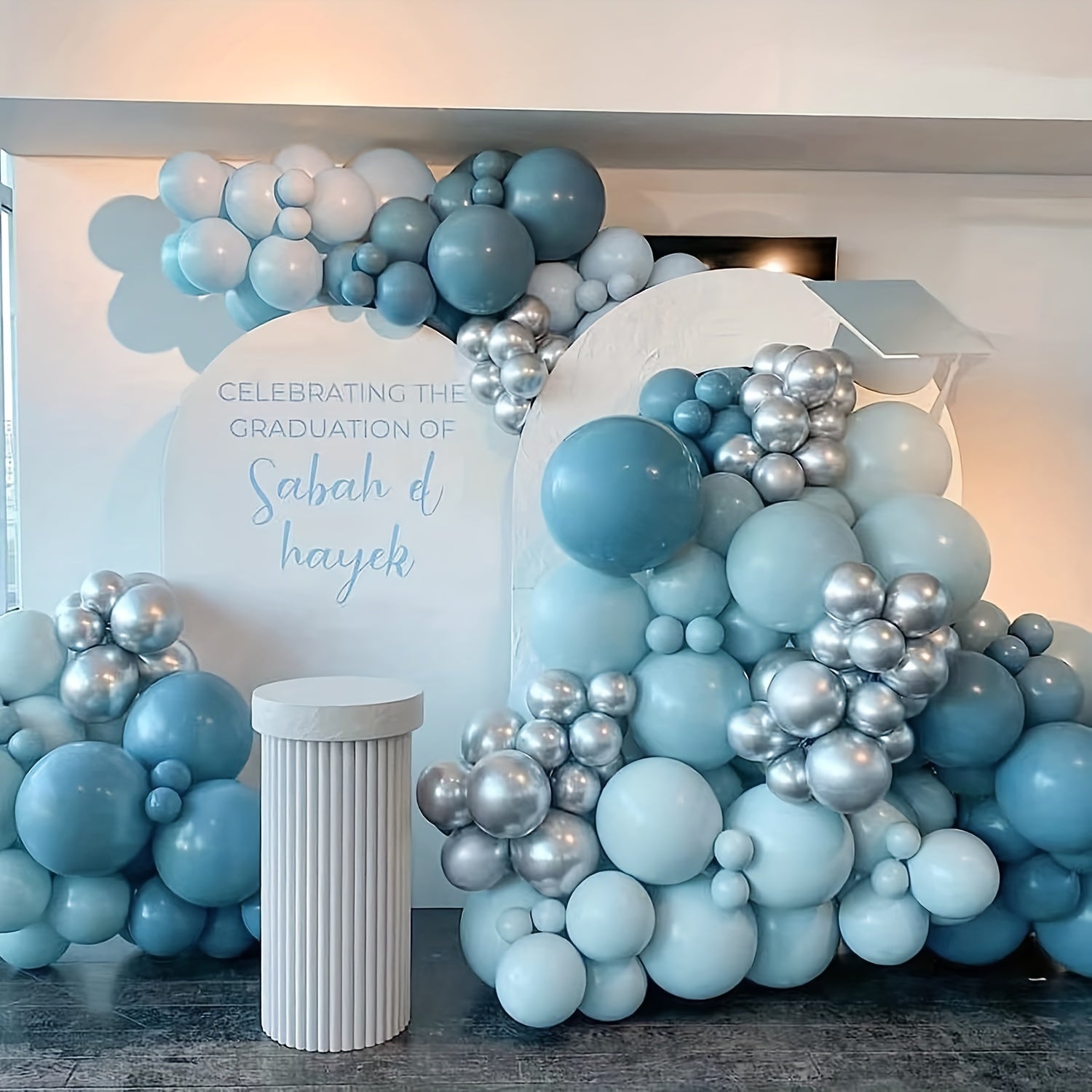 136pcs Ice & Silvery Balloons for Party Decoration