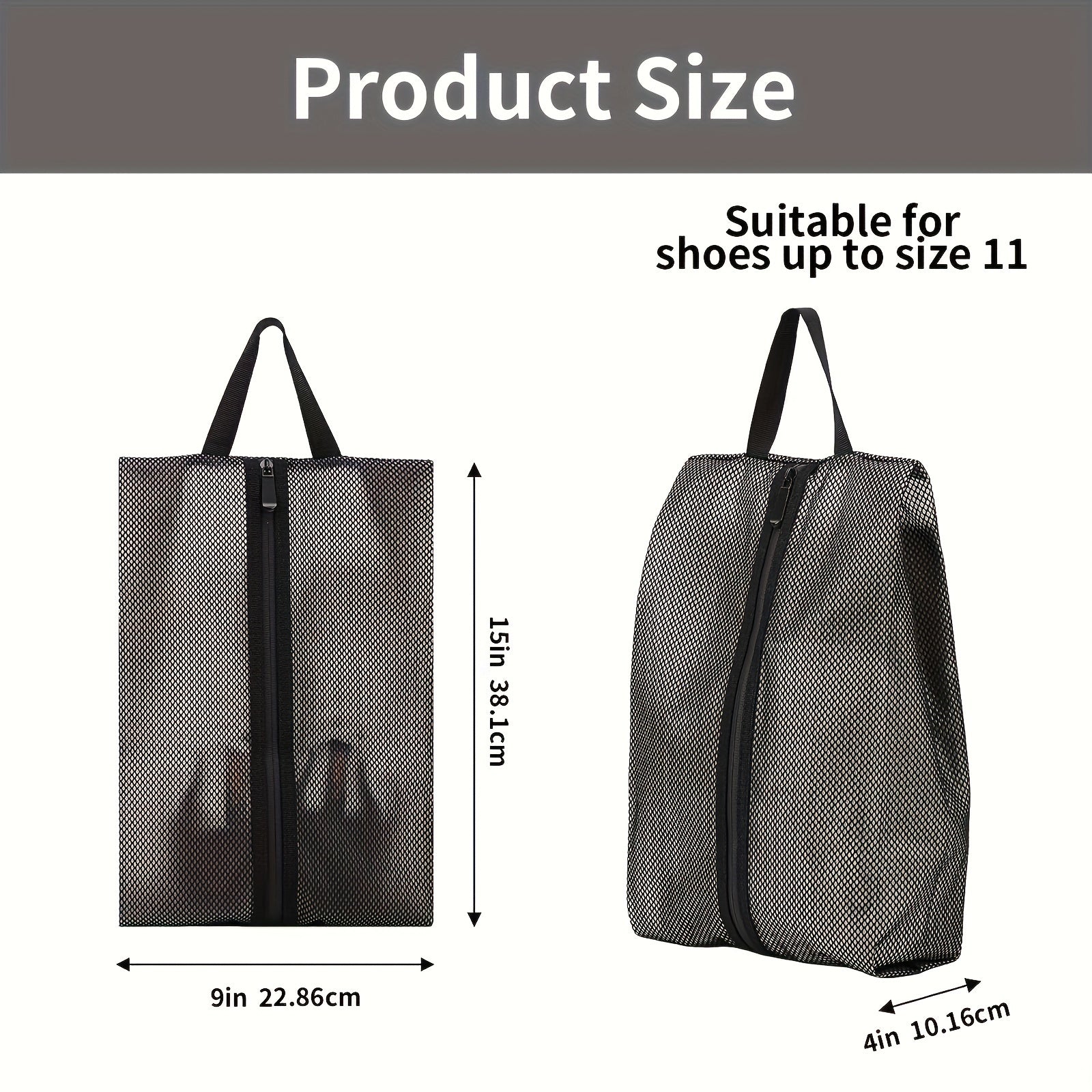 Waterproof Portable Shoe Storage Bag with Handle Zipper