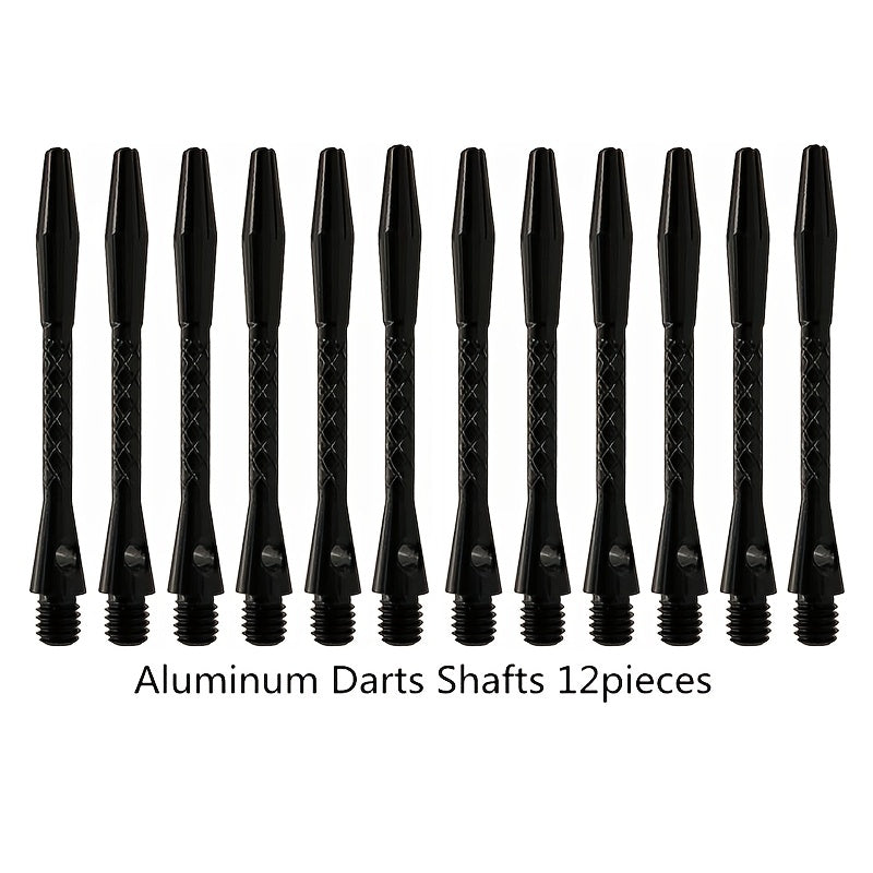 12-Pack Aluminum Dart Shaft w/ Mesh Stripe Lightweight & Durable