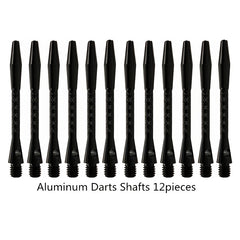 12-Pack Aluminum Dart Shaft w/ Mesh Stripe Lightweight & Durable