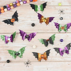 Kids Halloween Bat Wings & Pumpkin Head Hair Clips