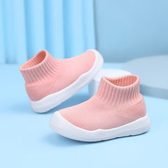 Unisex Children's Solid Woven Knit Sock Shoes
