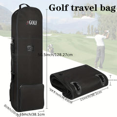 Golf Aviation Bag With Wheels Detachable Shoulder Straps & Foldable