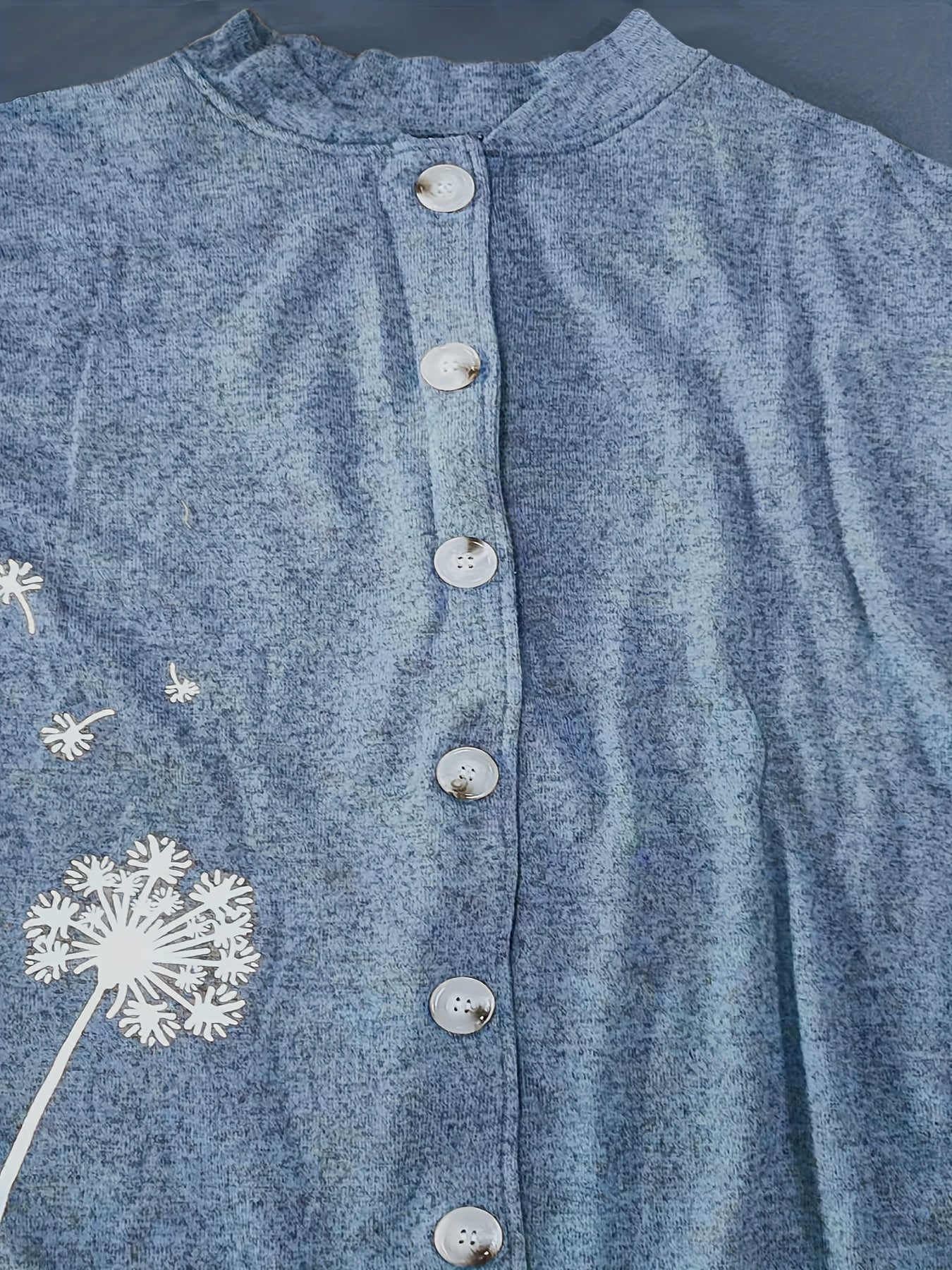 Women's Dandelion Print Long Sleeve Cardigan