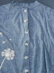 Women's Dandelion Print Long Sleeve Cardigan