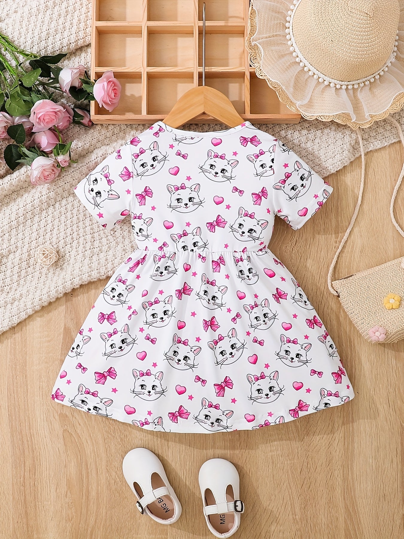 Toddler Baby Girls Cartoon Ruffle Tunic Dress