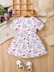 Toddler Baby Girls Cartoon Ruffle Tunic Dress