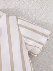 Toddler Boys Striped Bow Tie Shirt Overalls 2pcs Set