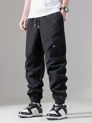 Men's Casual Sports Cargo Pants with Drawstrings and Pockets