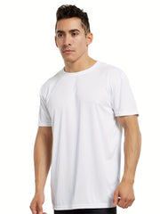 3pcs Men's Solid T shirt Active Breathable & Quick-Dry for Workouts