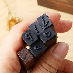 Vintage Alphabet Symbols Wooden Stamps Set - Lowercase Letter Seal Stamps