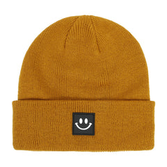 Toddler Beanie Knit Hat Smile Face Graphic Winter Warm Cap